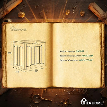 YITAHOME 31 Gallon OutdoorDeck Box, Lockable Resin Storage Box and Waterproof Package Delivery Box for Patio, Garden, Poolside, Cushions, Supplies & Sports Gear, Taupe