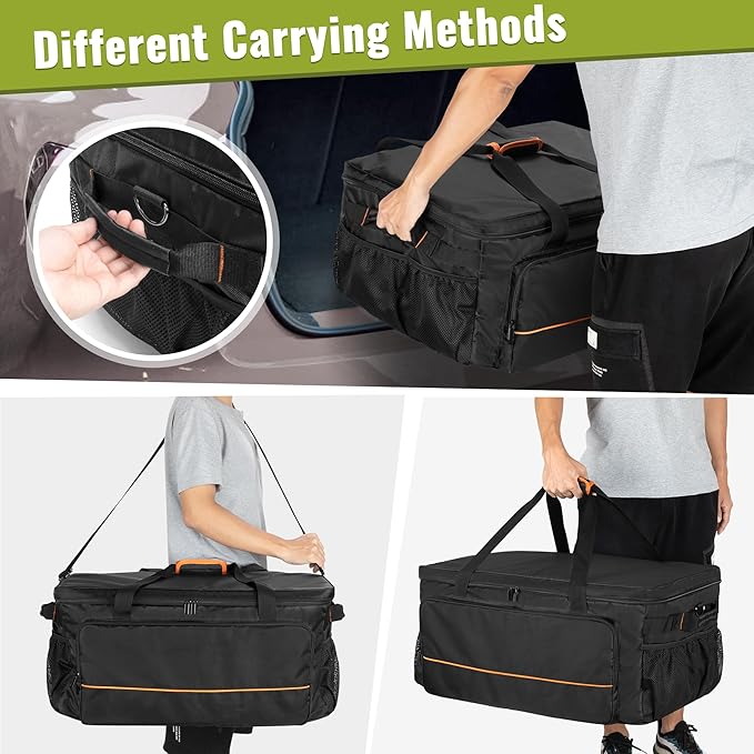 HODRANT Grill Carry Case Compatible with Char-Broil Grill2Go X200 Portable Propane Gas Grill, 1-Burner Grill Cover Bag with Multi Storage Pockets for Outdoor Grill Tools & Accessories, Only Bag