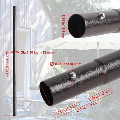 Blissun Umbrella Replacement Lower Pole, Patio Umbrella Bottom Pole with Bullet Buckle, Only Compatible Umbrellas