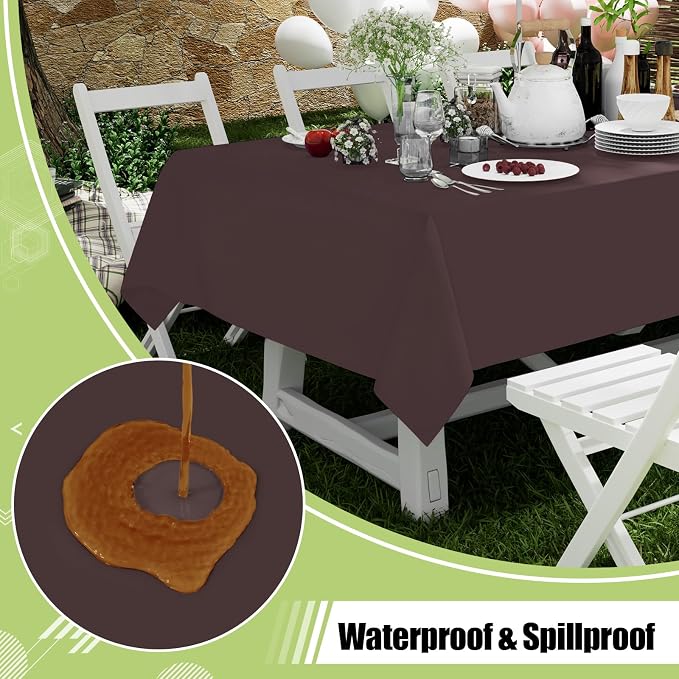Smiry Disposable Table Cloth 3 Pack, 84 Inch Round Waterproof Plastic Tablecloth, Decorative Round Table Covers for Party, Birthday, Picnic, Coffee