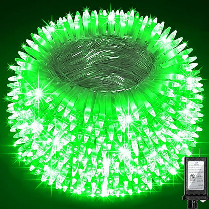 QUHUATU 750 LED Chrstmas Lights, 240ft Outdoor Christmas String Lights with 12 Modes, Green LED String Lights with Timer Dimmable Waterproof for Tree Fence Garden Xmas Wedding Party Decor Green