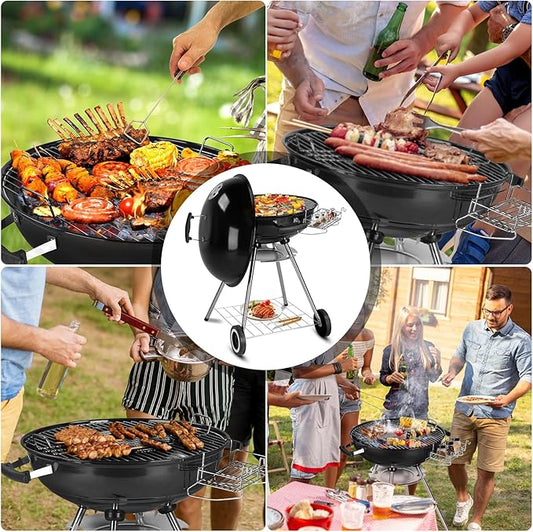28"Portable Charcoal Grill For Camping Side Tables - Rolling Camping Charcoal Grills, Outdoor Grill, Portable Grill with Wheels, Portable Grill, Barbecue Grill, BBQ Pit Grill Charcoal 71 x 71 x 95cm
