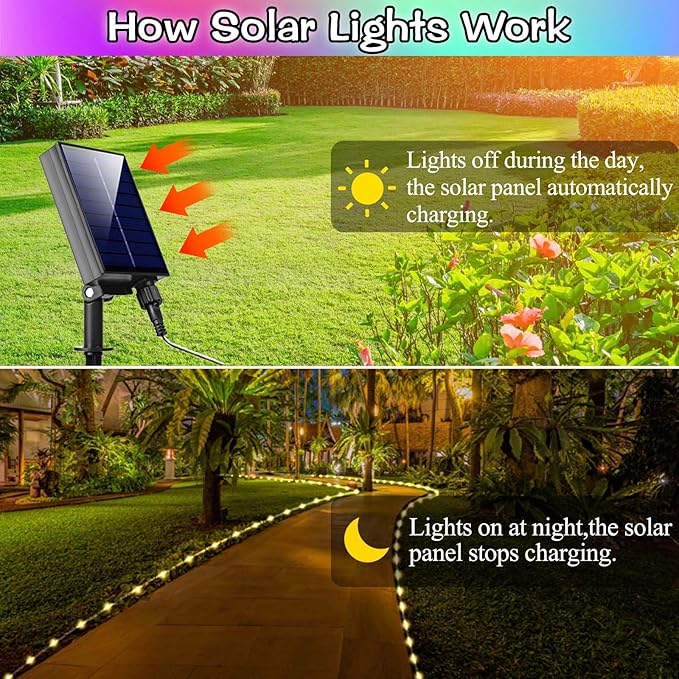 LitHome 50 FT Solar Rope Lights Outdoor Waterproof, 18 Colors Changing 150 LED Rope Lights for Outside with Remote, Solar Fairy String Tube Light for Pool Trampoline Tree Garden Yard Christmas Decor