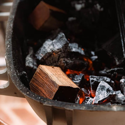 Fire & Flavor Premium All-Natural Oak Wood Smoking Chunks, Sweet, Moderately Smoky Flavor for Use with Pork & Ribs, All Meats, Great for Charcoal Grills and Smokers, USA Made