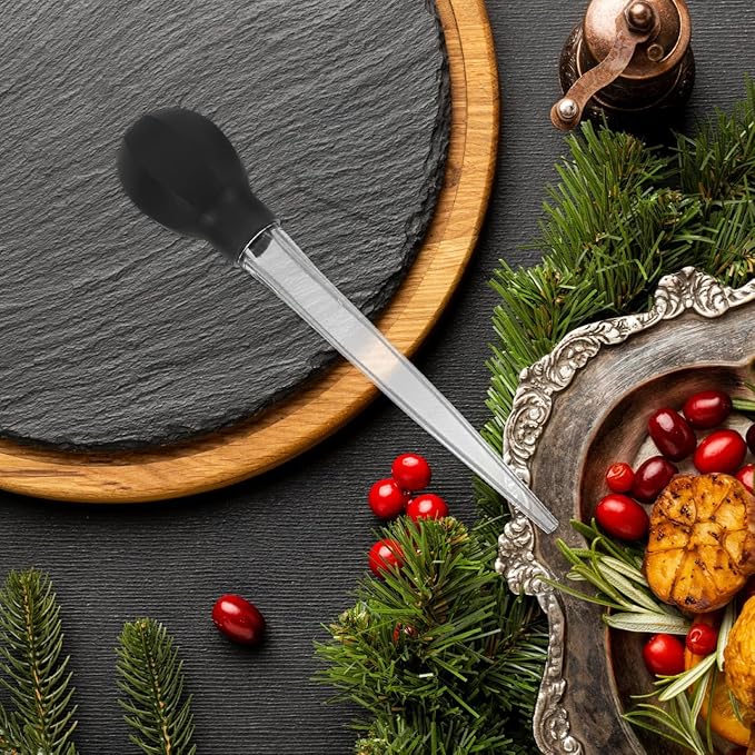 PRETYZOOM Turkey Baster 11.53In Rubber Bulb & Cleaning Brush – Leakproof Liquid Transfer for Roasting, BBQ Basting & Baking, Compact for Kitchen & Outdoor Grill