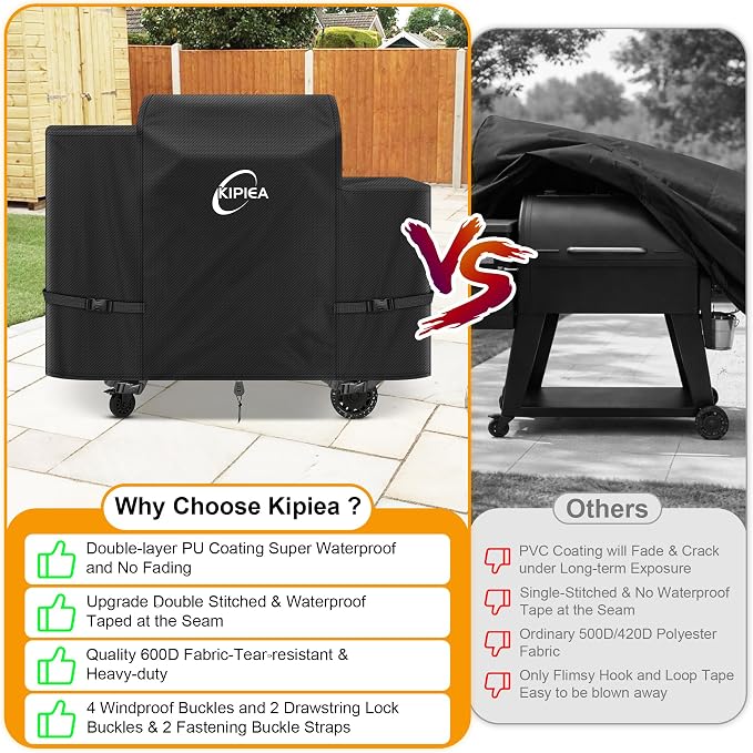 600D Pellet Grill Cover for Pit Boss Navigator 850/1300, Competition 1250, Waterproof BBQ Smoker Cover, UV Resistant, No Tear, No Fading