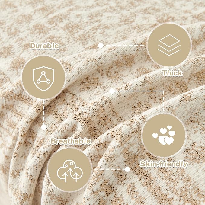 MEETSKY Boho Couch Cover for Sectional Sofa, Chenille Loveseat Sofa Covers Washable Pet Friendly Geometric Couch Covers