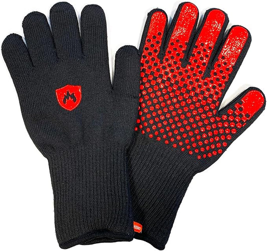 Fireproof Gloves by Prepared Hero - 1 Pack - Resistant Up to 932 Degrees - Cut Resistant, BBQ Gloves - Grill Gloves - Fire Protection Gloves - Heat Resistant Gloves - Heat Gloves for Grilling & BBQ