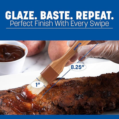 SPARTA Kitchen Basting Brush – 4037200 Basting Brush for Cooking Flat Boar Bristle Brush, Hardwood Handle for Kitchens, Restaurants, Catering, High Heat Food Prep, 1in
