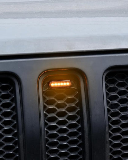 LED Grill Lights for 2018-2023 Jeep Wrangler JL JLU Amber 4pcs | Amber Front Bumper Running Marker Lamp, LED Grille Lights, Plug & Play, IP67 Waterproof, for Wrangler JL JLU Rubicon Sahara