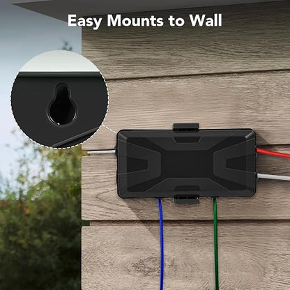 Medium Outdoor Electrical Box(10.4x6x4.2inch), IP54 Waterproof, Weatherproof Connection Box w/6 Cable Entry Ports, Extension Cord Cover Protect Power Strip, String Lights, Timer, Plug, Black