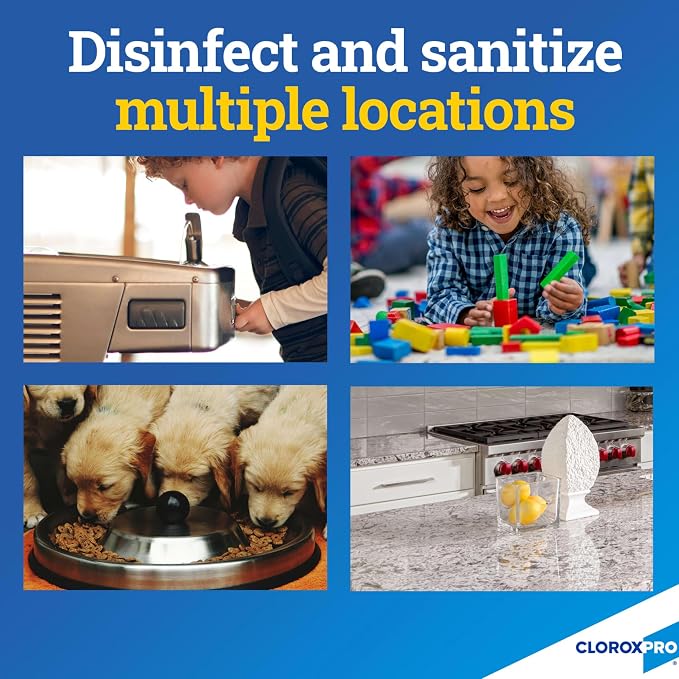 CloroxPro Anywhere Daily Disinfectant and Sanitizer, No-Rinse Food Contact Sanitizer, Refill, 128 Fluid Ounces