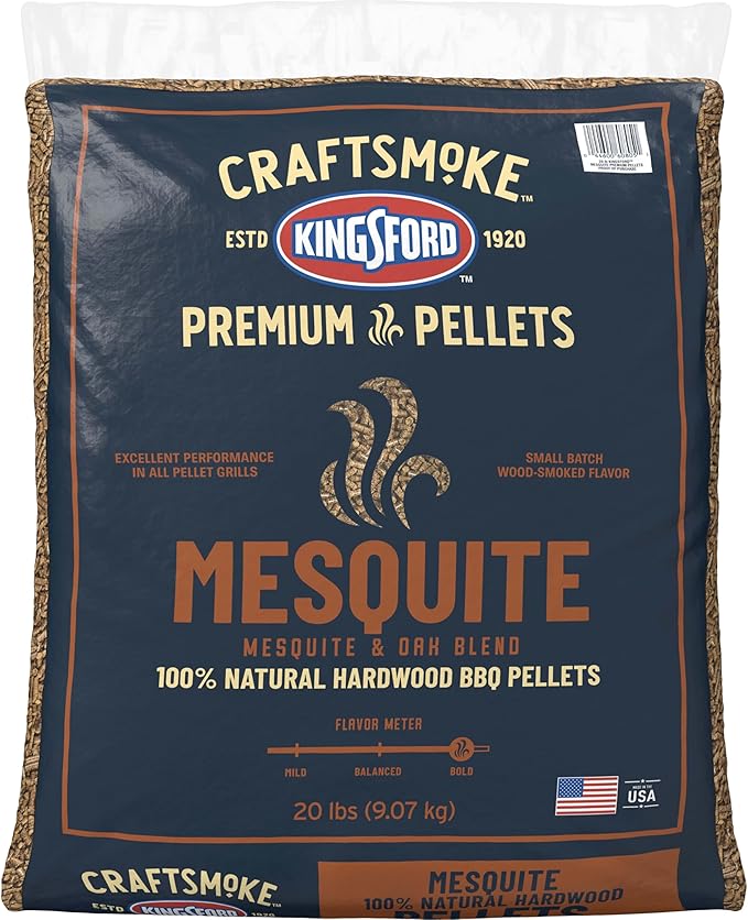 Kingsford Craftsmoke Premium Grilling Wood Pellets, Mesquite BBQ Pellets for Grilling, 100% Natural Hardwood, 20 pounds