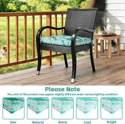 COZYVIDA Outdoor Chair Cushions Set of 4, 20"x20" Square Seat Pads with Tie Straps and YKK Zippers, 30D High-Density Foam, Water-Resistant Fabric,UV-Resistant 1000+ Hrs