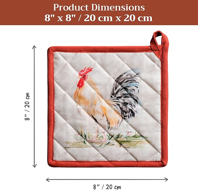 Maison d' Hermine Campagne 100% Cotton Pot Holder, 8 - inch by 8 - inch.