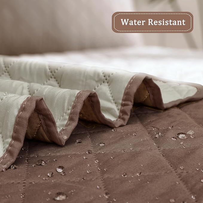 Easy-Going Reversible Couch Cover, Chair 30 in, Brown/Beige | Machine Washable Slipcover For Dogs, Water Resistant Furniture Mat For Living Room, Non-Slip Sofa Cover, Pet Friendly