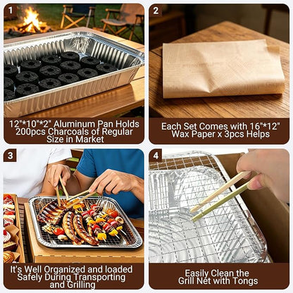 Disposable Charcuterie Board with Lids 5 Sets, Extra Large Portable Catering Pastry Tray, Serving Cardboard Platters for Travel Party Camp Beach Picnic 5-8 People 17.5"x13.5"x3.5"