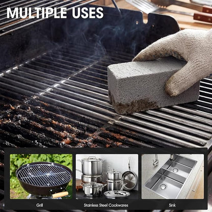 XUDAKAIXIN Grill Cleaning Bricks, Pumice Griddle Cleaning Stone Removing Stains for Grill,Plattop Griddle,Sink,Cookwares,Floor,Countertop(4-Pack Pumice Stones)