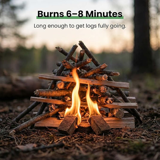 Natural Fire Starter Cubes: Premium Fire Starters Squares - Quick Ignition Odorless Firestarter Blocks for Grills Campfire Fireplaces BBQ Outdoor Firepits & Wood Stoves - 180 pcs