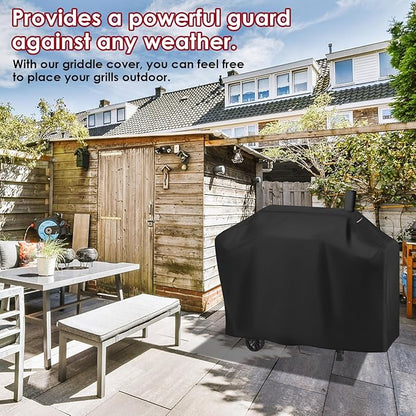 Grill Cover for Royal-Gourme-t CC1830T 30-Inch Barrel Charcoal Grill, Waterproof BBQ Cover for 30 Inch Barrel Charcoal Grill with Smoke Stack Outdoor Backyard Grill Covers - 52"x24"x45"