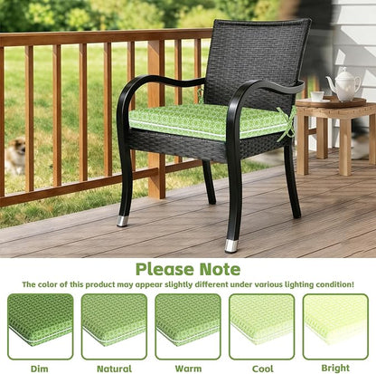 COZYVIDA Outdoor Chair Cushions Set of 4, 20"x20" Square Seat Pads with Tie Straps and YKK Zippers, 30D High-Density Foam, Water-Resistant Fabric,UV-Resistant 1000+ Hrs