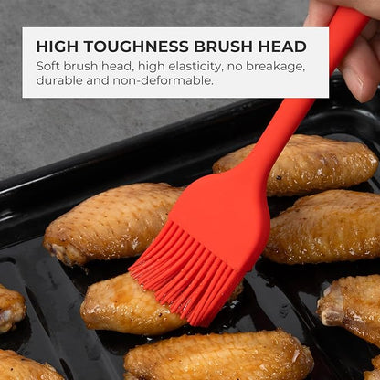 Elihome Mini Silicone Basting Pastry Brush, Cooking Brush for Oil Sauce Butter Marinades, Food Brushes for BBQ Grill Kitchen Baking, Baster Brushes Food Grade, Slate Teal Grey