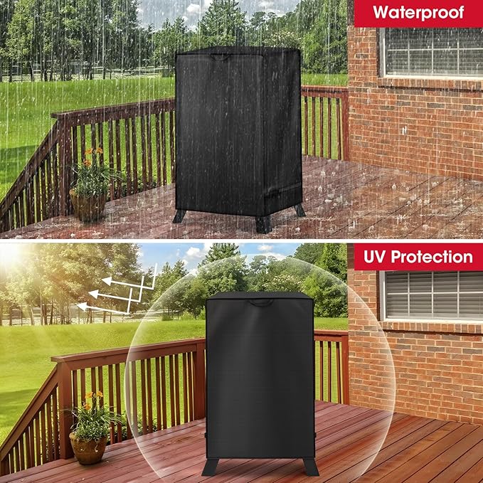 Unicook Electric Smoker Cover for Masterbuilt 40 Inch Smokers, Outdoor Vertical Digital BBQ Cover, Unique Waterproof Vinyl Exterior with Polyester Lining, 28" W x 22" D x 39" H