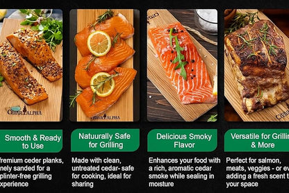 Bigger 13 PK, Cedar Planks for Grilling Salmon,11"x 5" Better Smoking, Add Smoky Flavor to Salmon, Veggies, Restaurant Quantity