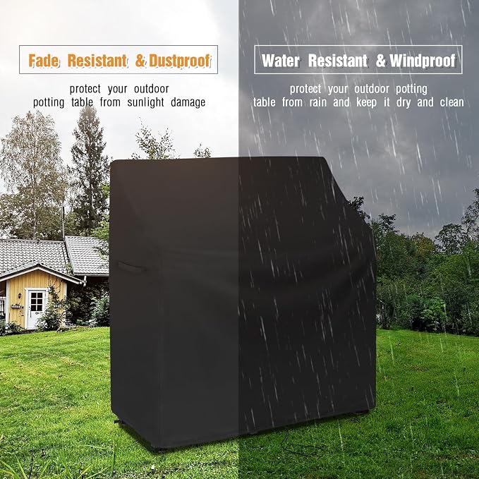 51 In Potting Bench Cover for Backyard Discovery 48" Outdoor Garden Table | 51x22x58,Waterproof Dustproof Heavy Duty Oxford Fabric,Ex-large Universal Planting Workstaion Cover for Outside