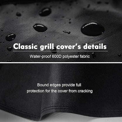 Kingkong 7139 Grill Cover for Weber Spirit II 300 and Spirit 200 Series (with Side Mounted Controls) Gas Grill Including Brush, Tongs and Thermometer