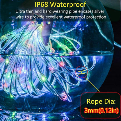132ft 400 LED Rope Lights Outdoor, Waterproof Color Changing String Lights with Remote, 16 Colors & 8 Modes for Christmas, Halloween, Party, Garden, Patio, Bedroom Décor