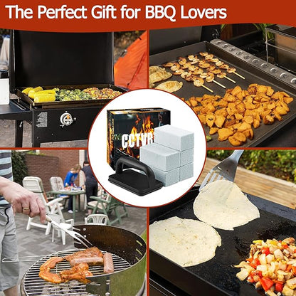 Heavy Duty Griddle Cleaning Brick with Handle, Grill Cleaner for Cleaning Flat top, Pumice Griddle Cleaning Stone Removing Stains for BBQ, Swimming Pool, Sink (5 Pack)