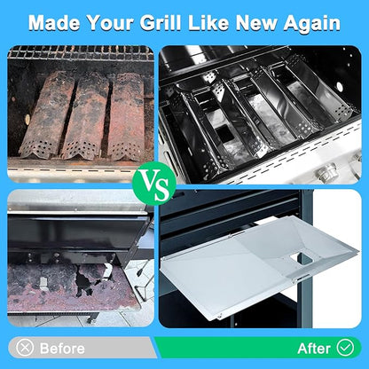 Replacement Parts for Nexgrill 720-0830X, Drip Pan Grease Tray Grill Burners Igniters Flame Tamers Kit Replacement for Nexgrill 4 Burner 720-0830X Gas Grill
