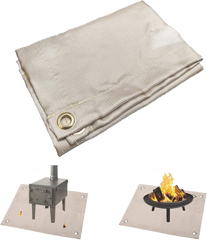 Fire Pit Mat 20" x20" Fireproof Wood Stove Under Grill Mat with Solo Stove for Outdoor Wooden Deck BBQ Lawn