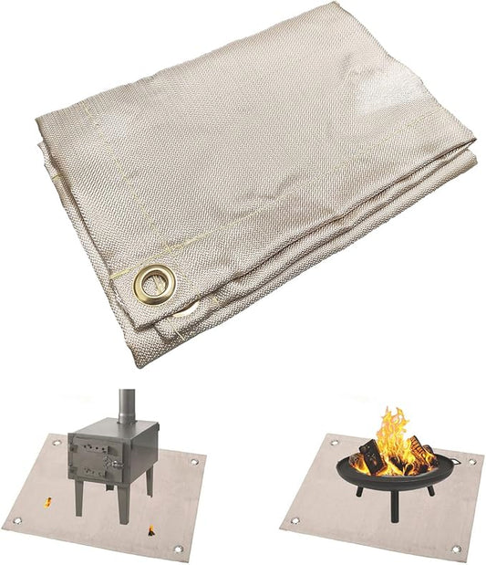 Fire Pit Mat 20" x20" Fireproof Wood Stove Under Grill Mat with Solo Stove for Outdoor Wooden Deck BBQ Lawn