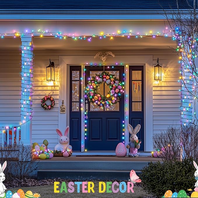 JMEXSUSS 500 LED Easter Christmas Lights Outdoor Indoor | 173ft Multicolor Christmas String Lights, 8 Modes Easter Christmas Tree Lights Plug in for Room Party Christmas Decorations