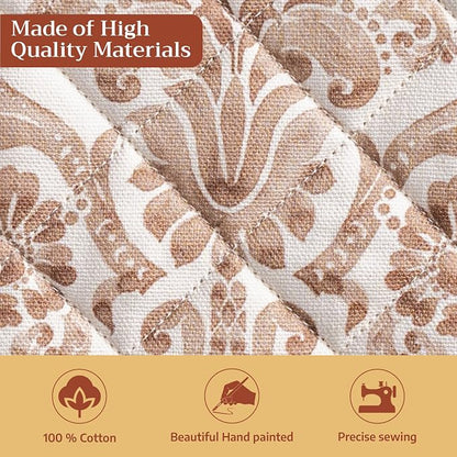 Maison d' Hermine Pot Holders 100% Cotton Potholders (8" x 8", Pack of 1) | Heat Resistant Hot Pads with Loop BBQ Cooking Baking Hotel Kitchen Handling Hot Pans Thanksgiving Christmas - Allure