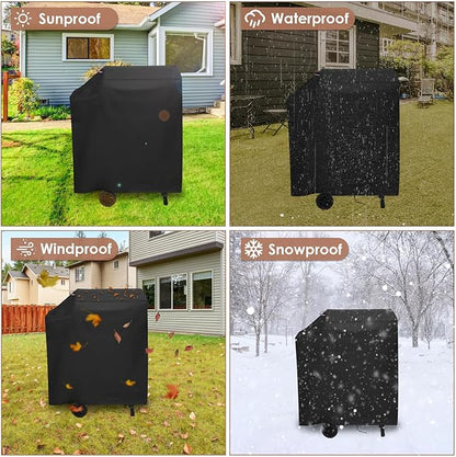 Grill Cover for Royal-Gourme-t CD1824M 24-Inch Charcoal Grill, Outdoor Waterproof Cover for BBQ Smoker Griddle with Side Table, Covers for 24 Inch Charcoal Expert Grills- 42x25x40 in