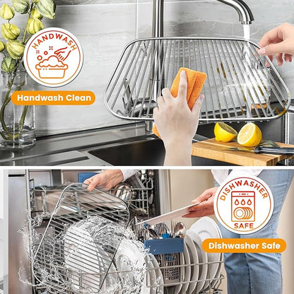 Stainless Steel Rack, 12.6×8.7 Inches Outdoor Indoor Grill Stand Flex Flame Combi Accessories for Ninja OG751 OG701 Woodfire and other Wood fire Electric Air Fryer, Dishwasher Safe