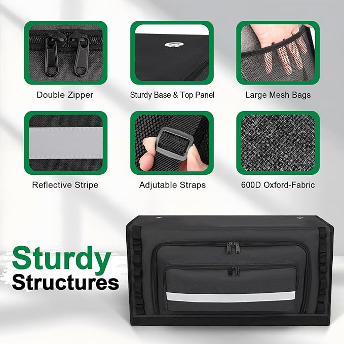 24" RV Overhead Storage Cabinet, Soft-Sided Overhead Organizer for Vans, RV Organizer Storage Cabinet Compatible with Mercedes-Benz Sprinter, Ford Transit & RAM Promaster Vans, Black