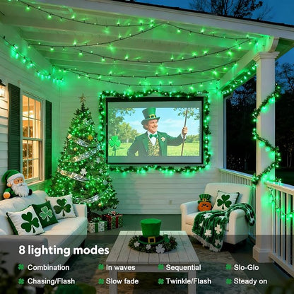 JMEXSUSS 1000 LED Green Christmas Lights Plug in, 328ft Halloween Lights | Plug in, Green Wire, Durable, 8 Modes, Waterproof, for Christmas Halloween Yard Patio Tree Porch Decor