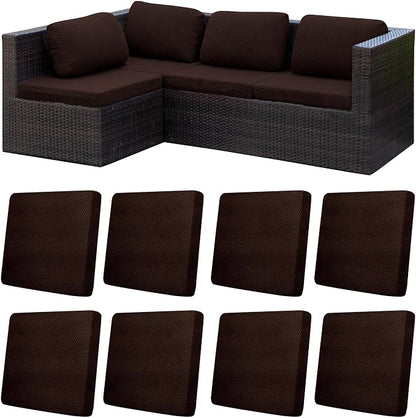 8Pcs Patio Cushion Covers, Outdoor Stretch Cushion Covers, Washable | Stretch Fit, Replacement, Washable and Reusable Furniture Protectors, Fits most patio furniture cushion covers, Cover Only