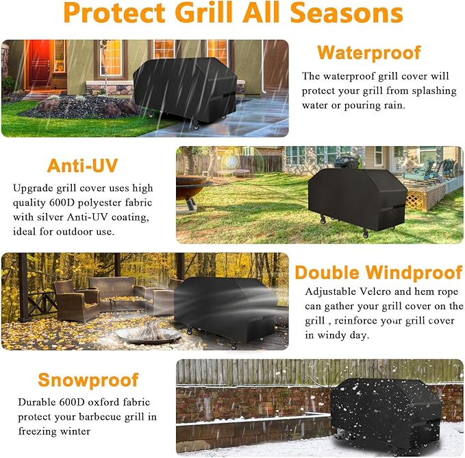 Griddle Cover 600D Heavy Duty for 28 inch Double Shelf Griddle with Hood, 28 inch Blackstone Griddle Cover Blackstone Cover Accessories BBQ Gas Grill Cover Waterproof Windproof