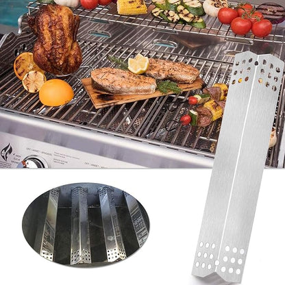 Replacement Burner Covers for Grillmaster Grill Master 720-0737, Set of 3 Heat Plates Heat Shields Flame Tamers Replacement for Nexgrill 720-0896B 720-0896C 720-0896E 720-0882A 720-0896 720-0825 Grill