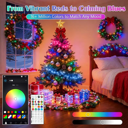 2025 New 88FT 240LED Smart Color Changing 4th of July String Lights Outdoor App Control RGB LED String Lights with Remote & Timer, Waterproof Twinkle American Flag Lights Indoor for Independence Decor