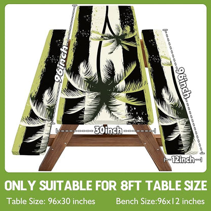 Picnic Table Cover with Bench Covers Tablecloth Glamping Essentials Gear Table Cloth Outdoor Summer Motorhome Cool Fun Unique Ideas Gifts for Camper Camping Lovers RV Owner Family Couple Men Male Dad