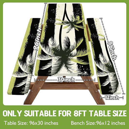 Picnic Table Cover with Bench Covers Tablecloth Glamping Essentials Gear Table Cloth Outdoor Summer Motorhome Cool Fun Unique Ideas Gifts for Camper Camping Lovers RV Owner Family Couple Men Male Dad