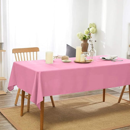 Pink Rectangle Tablecloth 54 x 80 Inch 210 GSM Stain&Water Wrinkle Resistant Washable Fabric Table Cloth for Dining Table Buffet Parties Outdoor Picnic Camping Kitchen