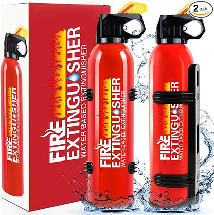 Fire Extinguisher for Home - 2pack Car Fire Extinguisher with Wall Mount, Small A B C K Fire Extinguisher, Water-Based Fire Extinguishers for Car/House/Kitchen/Truck/Marine/Boat/Vehicle/utv/rv