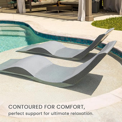 Aqua Outdoors - in-Pool Chaise Lounger - Inside Pool & Sun Shelf Lounge Chair - Designed for Water Depths Up to 9” - Compatible with All Types - Poolside & Sun Deck Tanning - Sandstone Granite